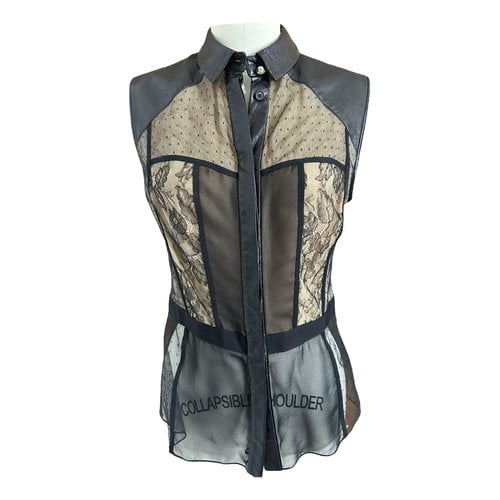 Pre-owned Jason Wu Leather Blouse In Black