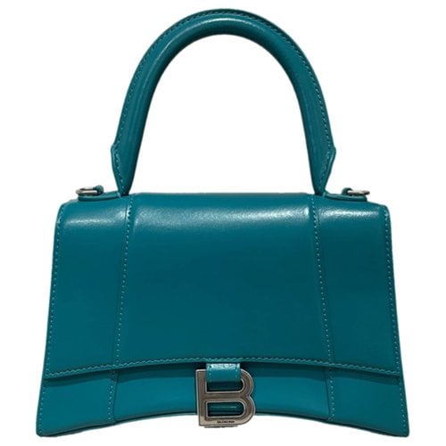 Pre-owned Balenciaga Hourglass Leather Crossbody Bag In Green