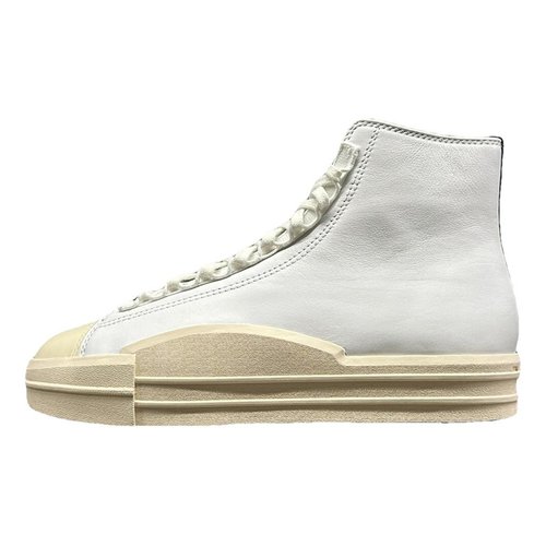 Pre-owned Y-3 Leather High Trainers In White
