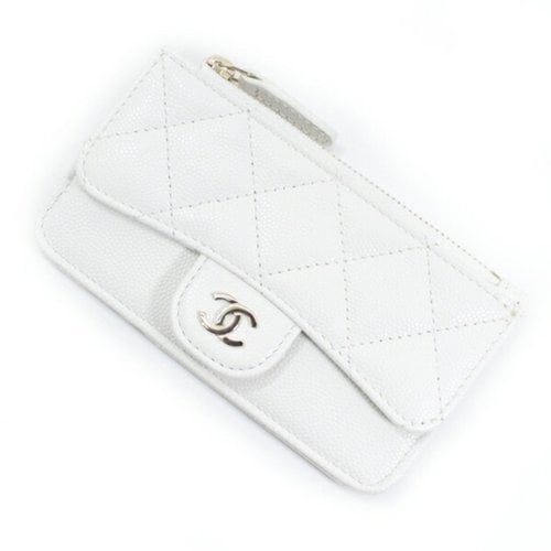 Pre-owned Chanel Leather Purse In White