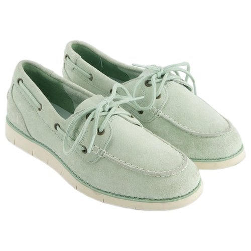 Pre-owned Timberland Flats In Green