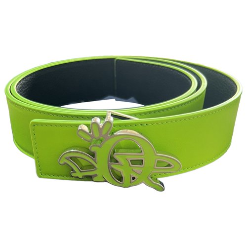 Pre-owned Dior Leather Belt In Green