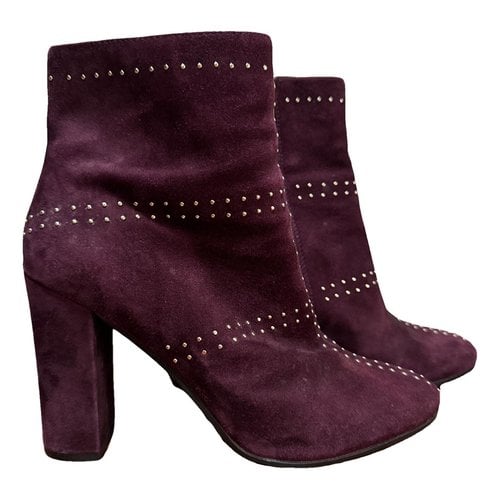 Pre-owned Bruno Premi Ankle Boots In Burgundy