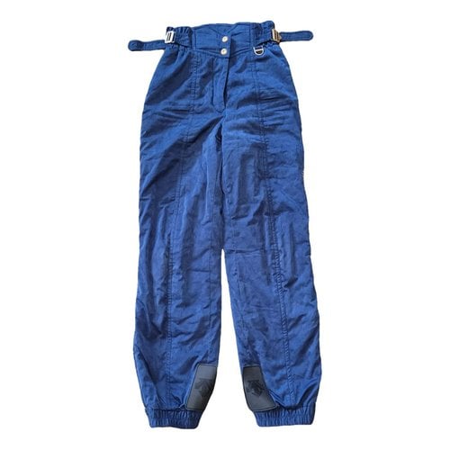 Pre-owned Descente Trousers In Blue