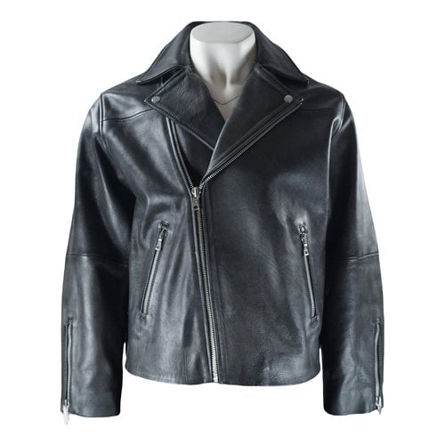 Pre-owned Won Hundred Leather Jacket In Black
