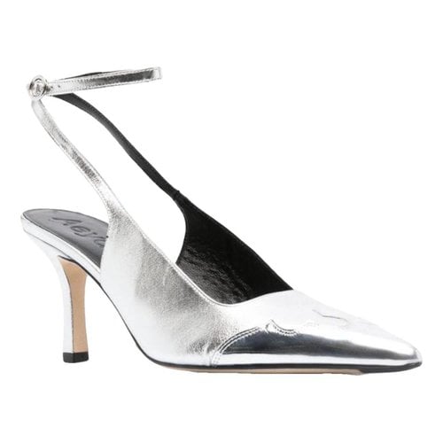 Pre-owned Aeyde Leather Heels In Silver