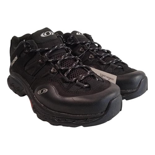Pre-owned Salomon Leather Trainers In Black