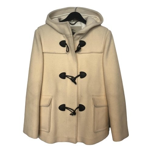 Pre-owned Burberry Wool Dufflecoat In White