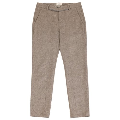 Pre-owned Brunello Cucinelli Cashmere Straight Pants In Brown