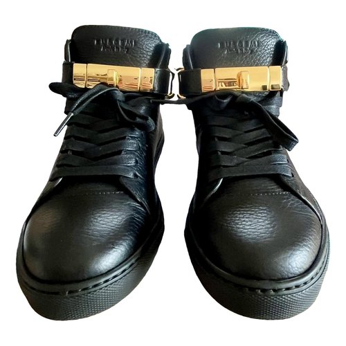 Pre-owned Buscemi Leather Lace Up Boots In Black