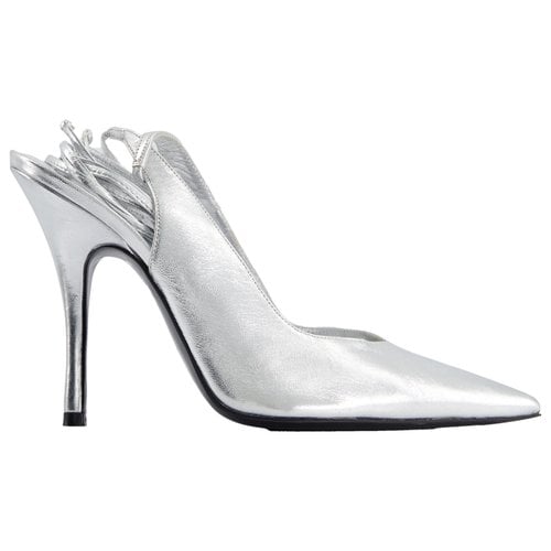 Pre-owned Attico Leather Heels In Silver