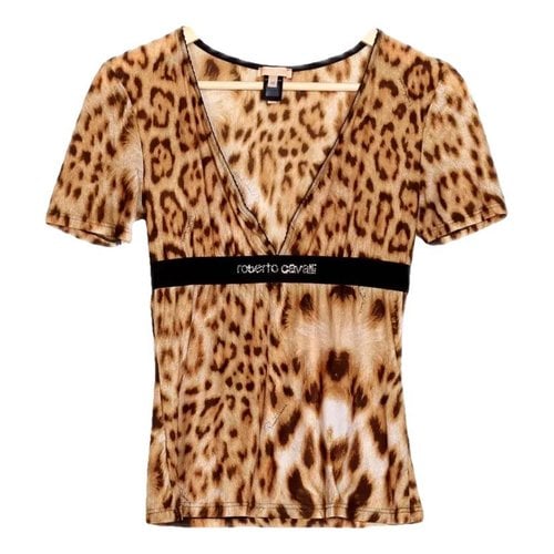 Pre-owned Roberto Cavalli T-shirt In Camel