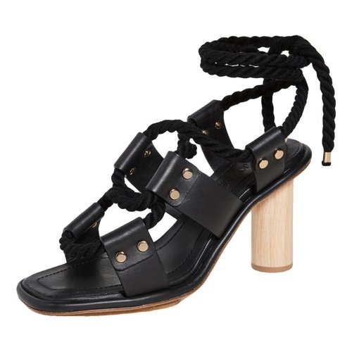 Pre-owned Ulla Johnson Leather Sandal In Black