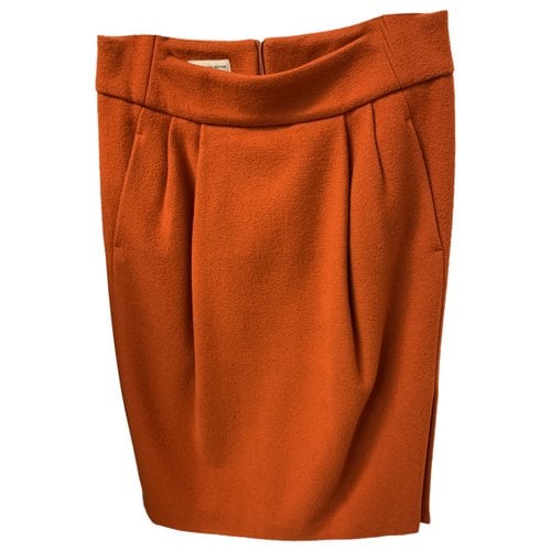 Pre-owned Dries Van Noten Wool Skirt In Orange