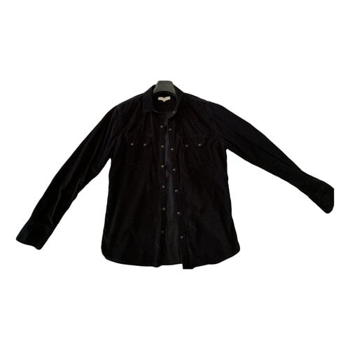 Pre-owned Sandro Velvet Shirt In Black