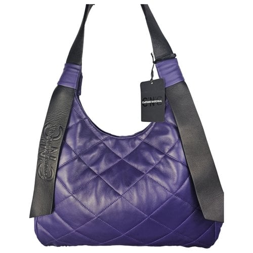 Pre-owned Costume National Leather Handbag In Purple