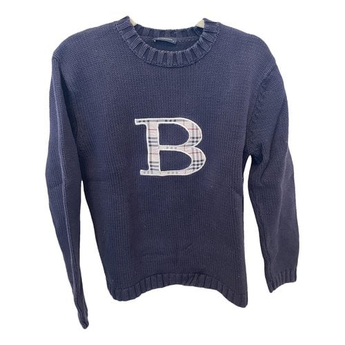 Pre-owned Burberry Wool Jumper In Blue