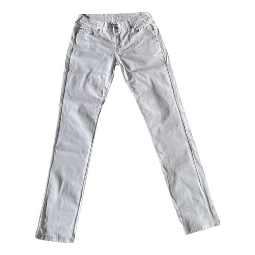 Pre-owned 7 For All Mankind Straight Jeans In White