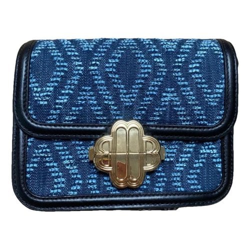 Pre-owned Maje Leather Crossbody Bag In Blue