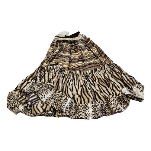 Pre-owned Just Cavalli Maxi Skirt In Brown