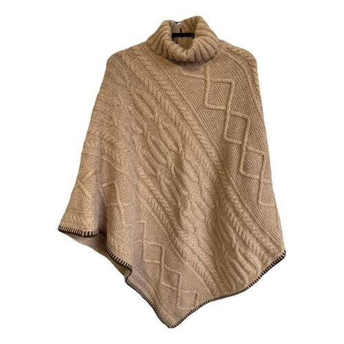 Pre-owned Burberry Wool Poncho In Camel