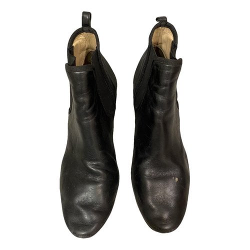 Pre-owned Repetto Leather Ankle Boots In Black