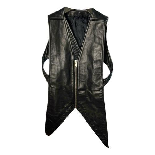 Pre-owned Rick Owens Leather Vest In Black