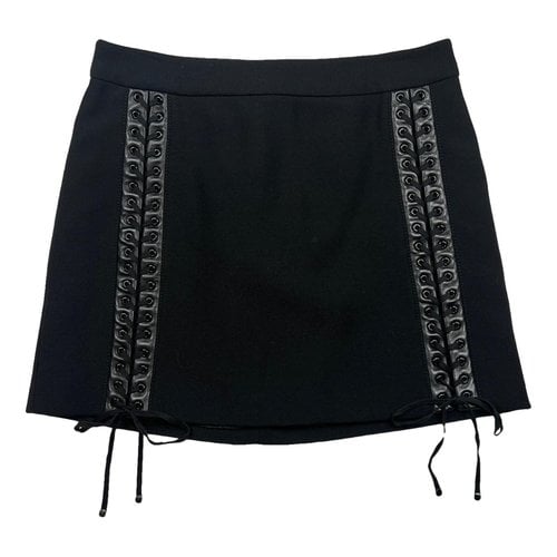 Pre-owned Dolce & Gabbana Leather Mini Skirt In Black