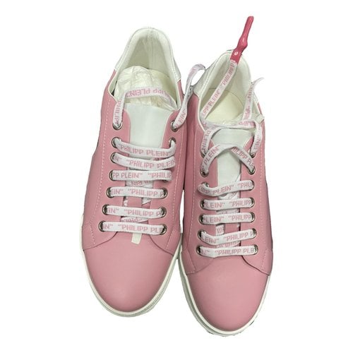 Pre-owned Philipp Plein Leather Lace Ups In Pink