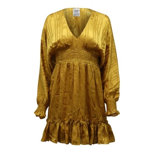 Pre-owned Ulla Johnson Silk Dress In Gold