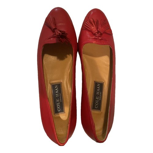 Pre-owned Cole Haan Leather Flats In Red