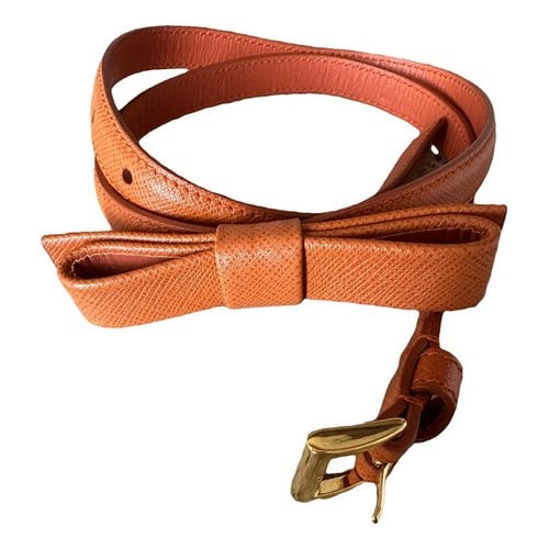 Pre-owned Prada Leather Belt In Orange