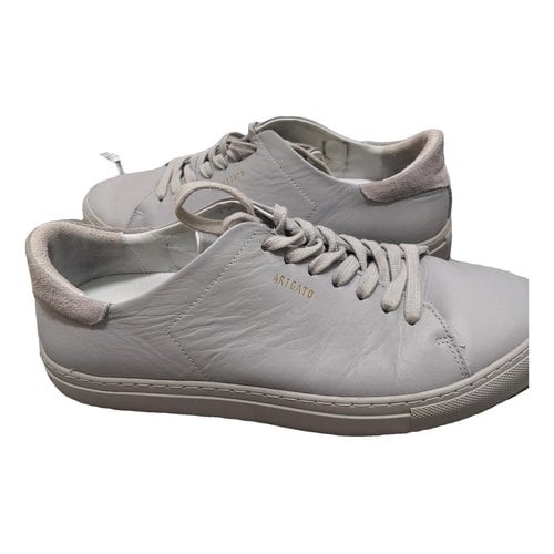 Pre-owned Axel Arigato Leather Low Trainers In Grey