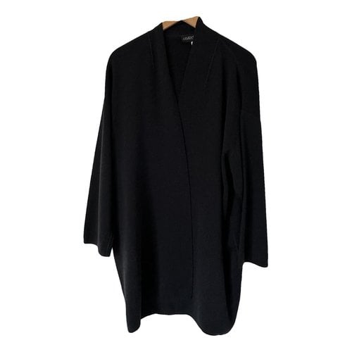 Pre-owned Marc Cain Wool Cardigan In Black