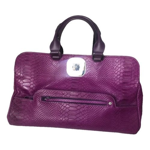 Pre-owned Longchamp Gatsby Leather Handbag In Purple