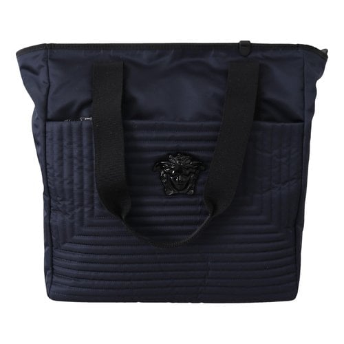 Pre-owned Versace Cloth Weekend Bag In Black