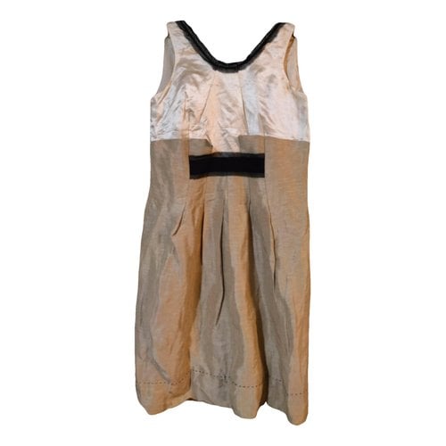 Pre-owned Philosophy Di Alberta Ferretti Linen Mini Dress In Beige