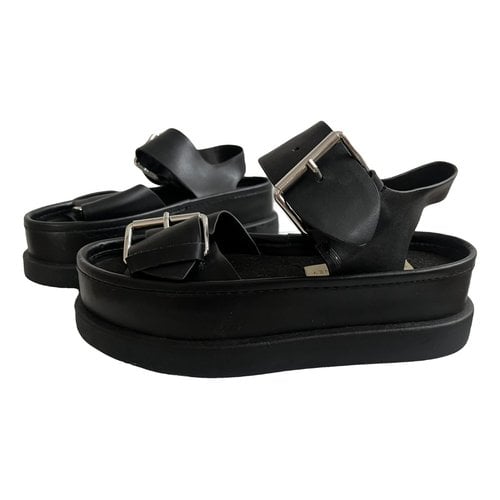 Pre-owned Stella Mccartney Leather Sandal In Black