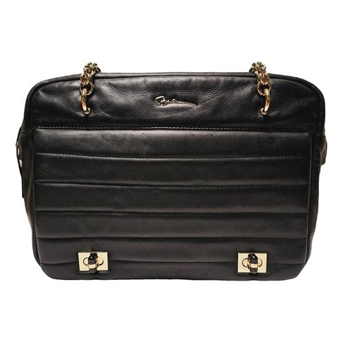 Pre-owned Giorgio Armani Leather Handbag In Black