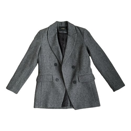 Pre-owned Maje Wool Jacket In Grey