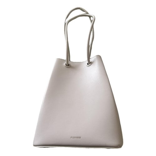 Pre-owned Jil Sander Leather Tote In White