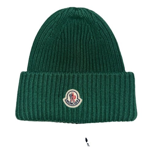Pre-owned Moncler Wool Beanie In Green