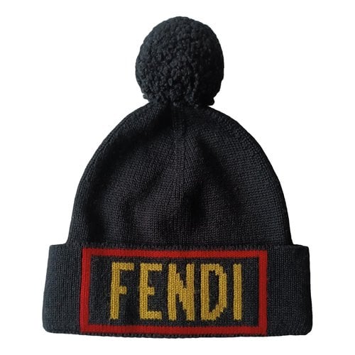 Pre-owned Fendi Wool Beanie In Black