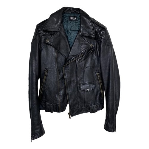 Pre-owned D&g Leather Vest In Black