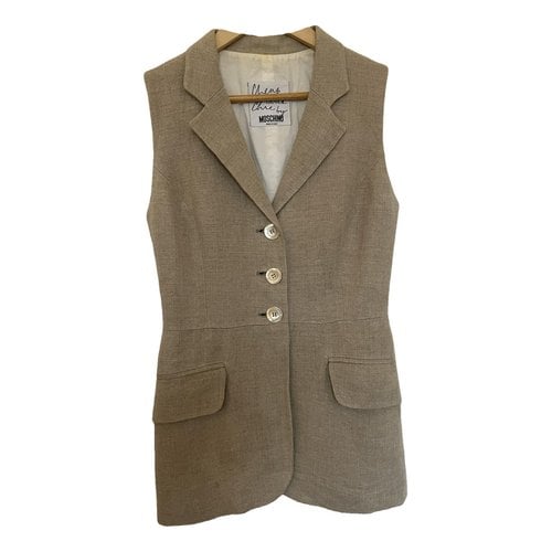 Pre-owned Moschino Cheap And Chic Linen Vest In Beige