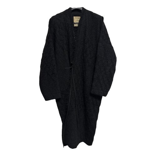Pre-owned Uma Wang Wool Coat In Black