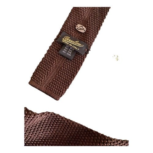Pre-owned Borsalino Silk Tie In Brown
