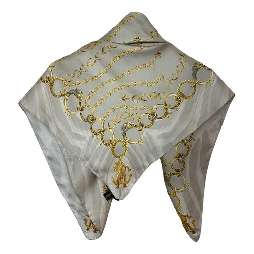 Pre-owned Roberto Cavalli Silk Handkerchief In Beige