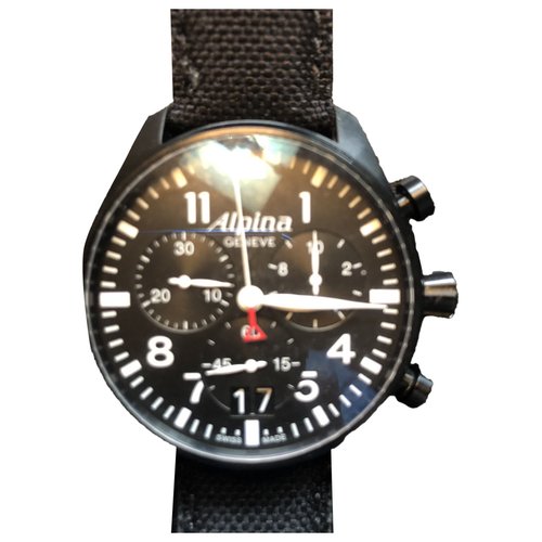 Pre-owned Alpina Startimer Pilot Watch In Black