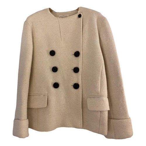 Pre-owned Isabel Marant Étoile Wool Caban In Ecru